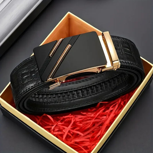 Crocodile Texture Black Belt